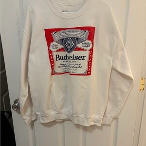 Budweiser Red and White Crewneck Sweater